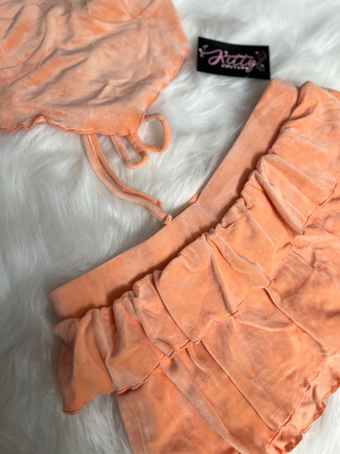 Too Peachy Velvet set