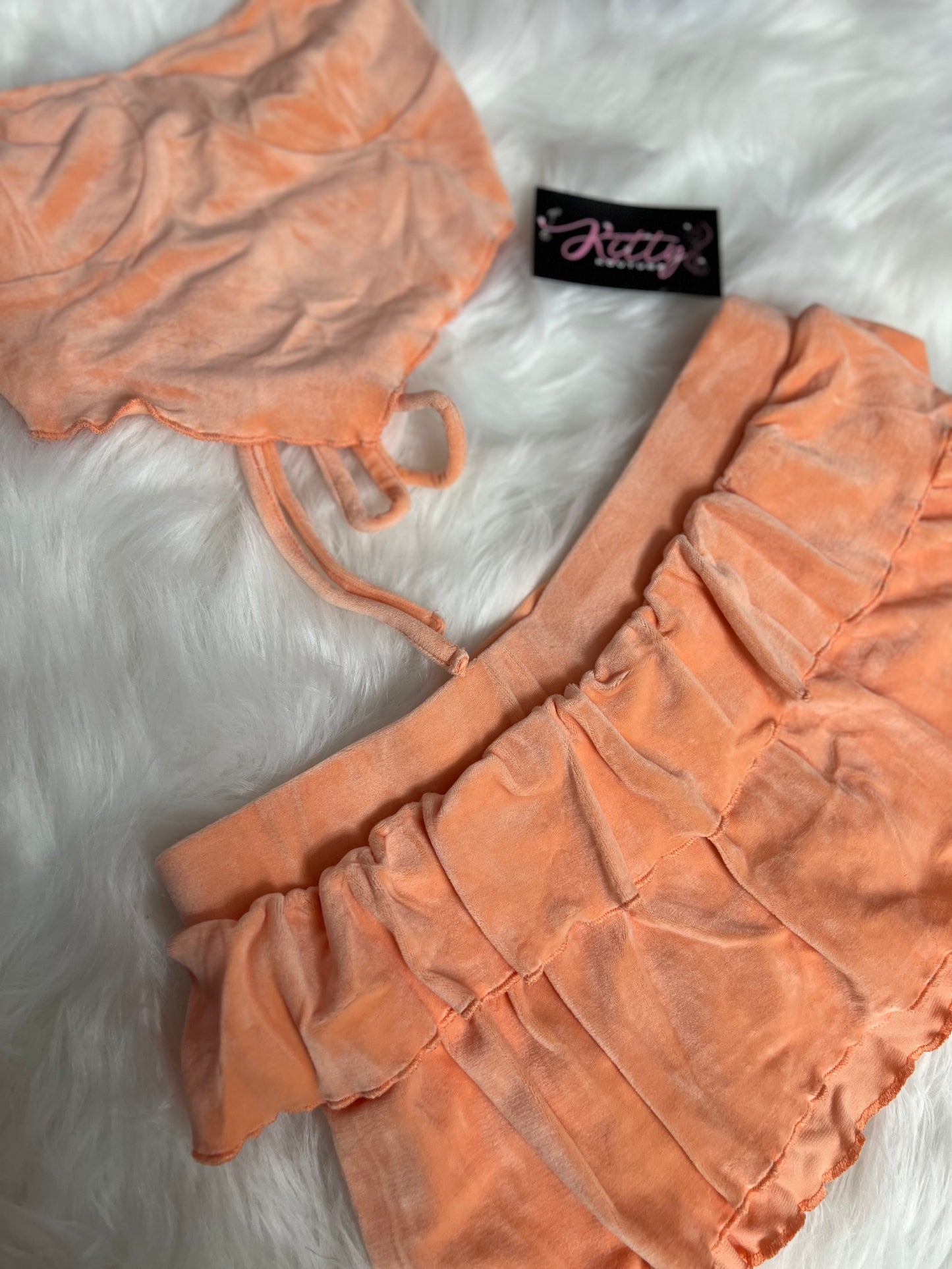 Too Peachy Velvet set