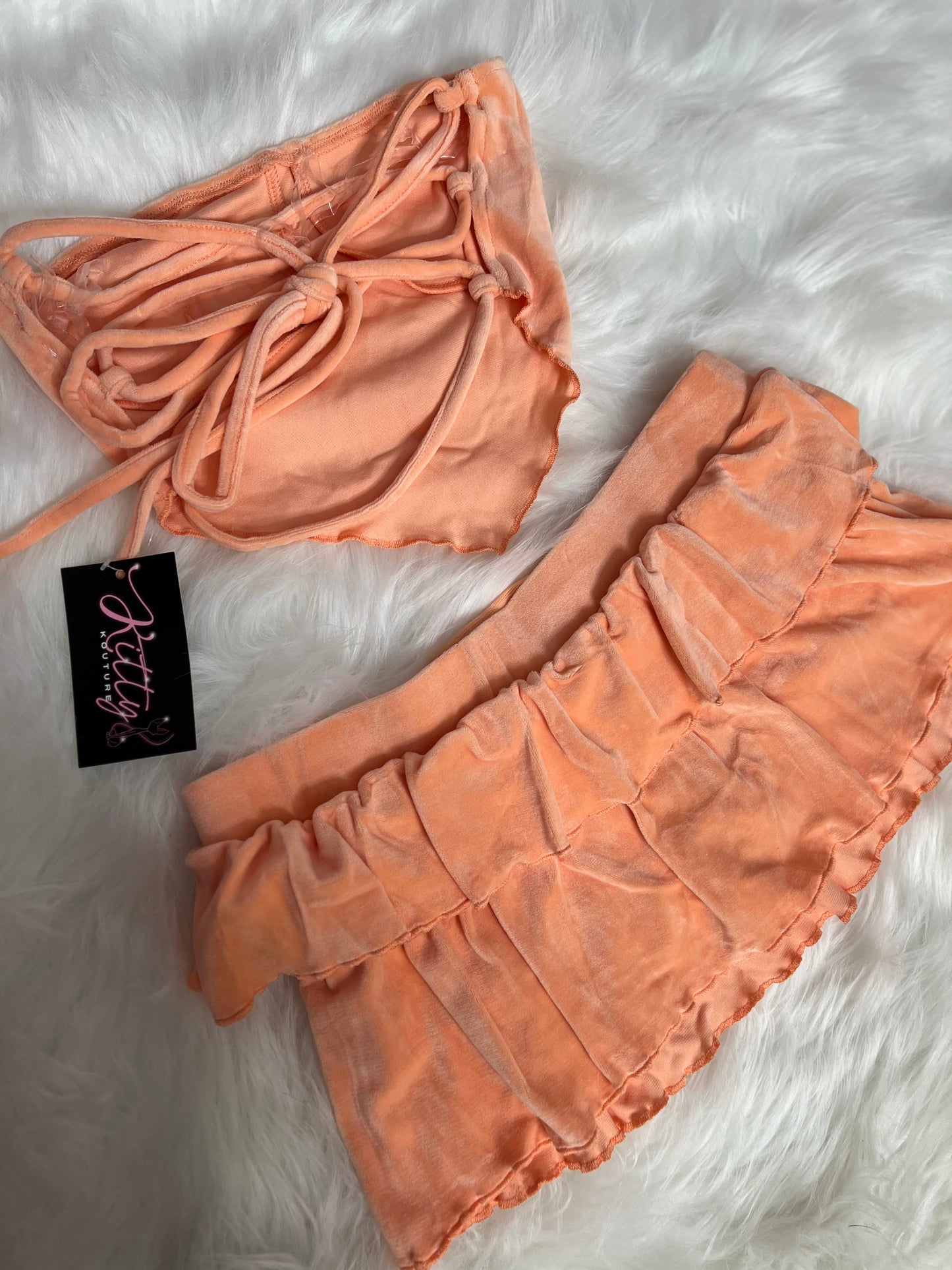 Too Peachy Velvet set